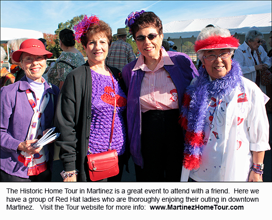 Red Hat Ladies on the Historic Home Tour in Martinez, California in 2010.